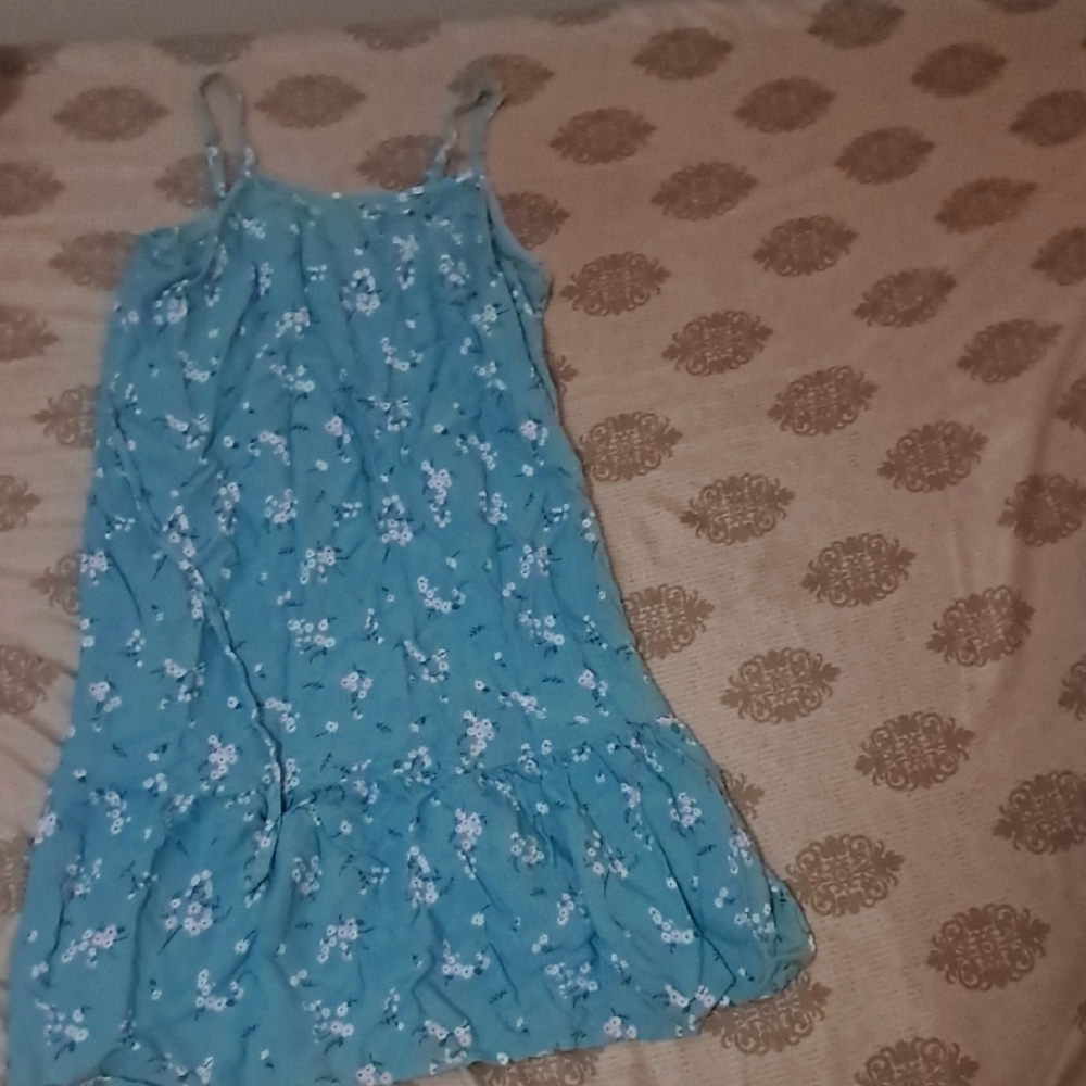 Wonder Nation Blue Floral Kids Casual Dress